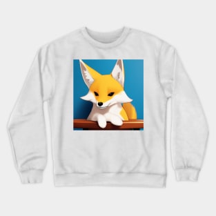 Fox on Bar Stool Crewneck Sweatshirt